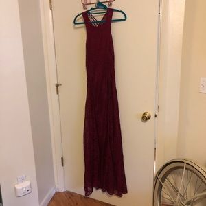 Soieblu long maroon lace dress